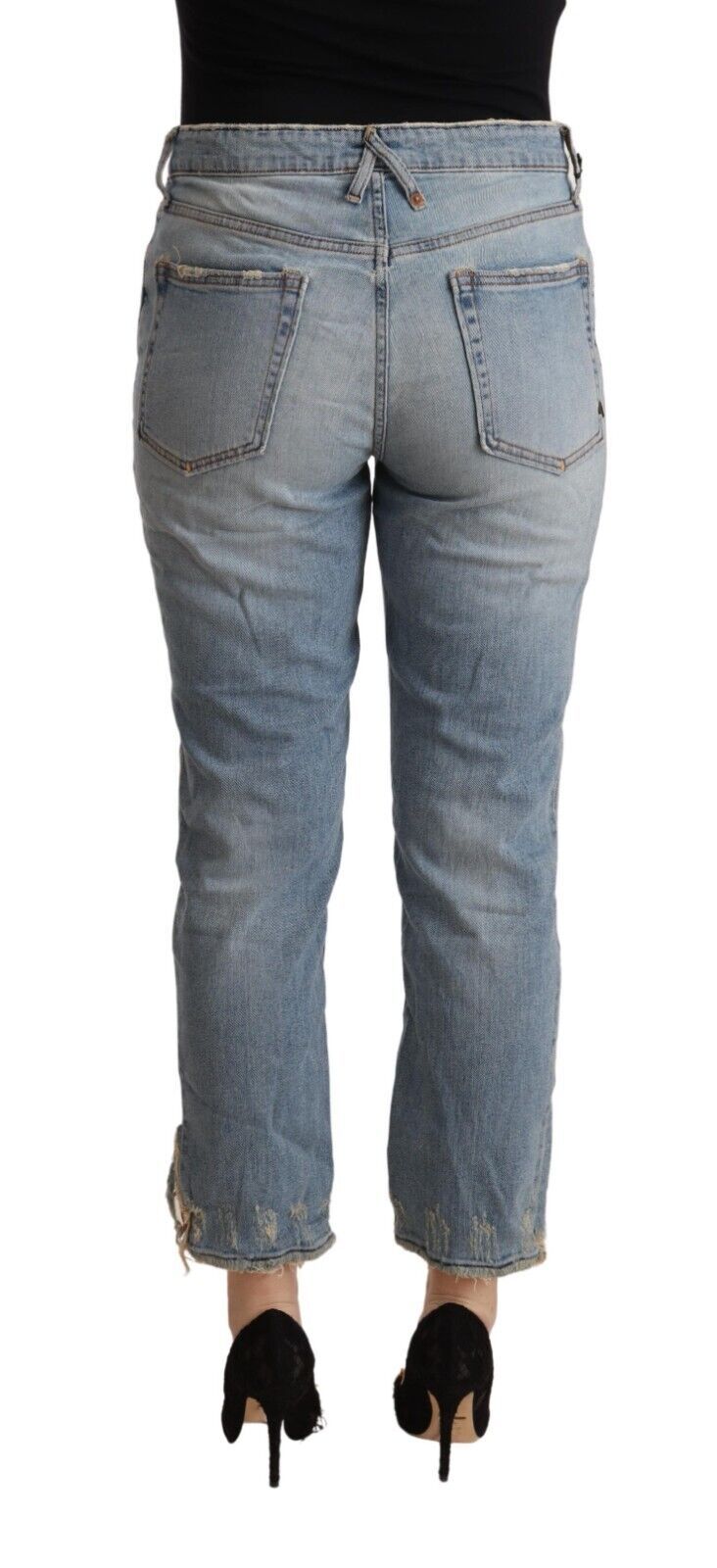 CYCLE Chic Jeans a vita media con effetto used
