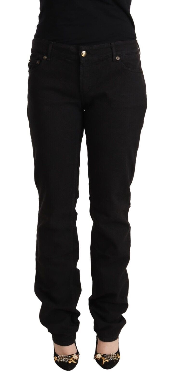 Jeans neri slim fit a vita media di Just Cavalli