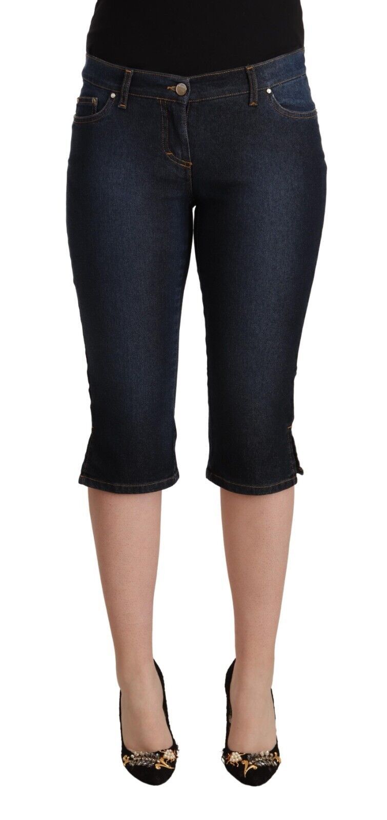Pantaloni Capri in denim a vita bassa GF Ferre Chic