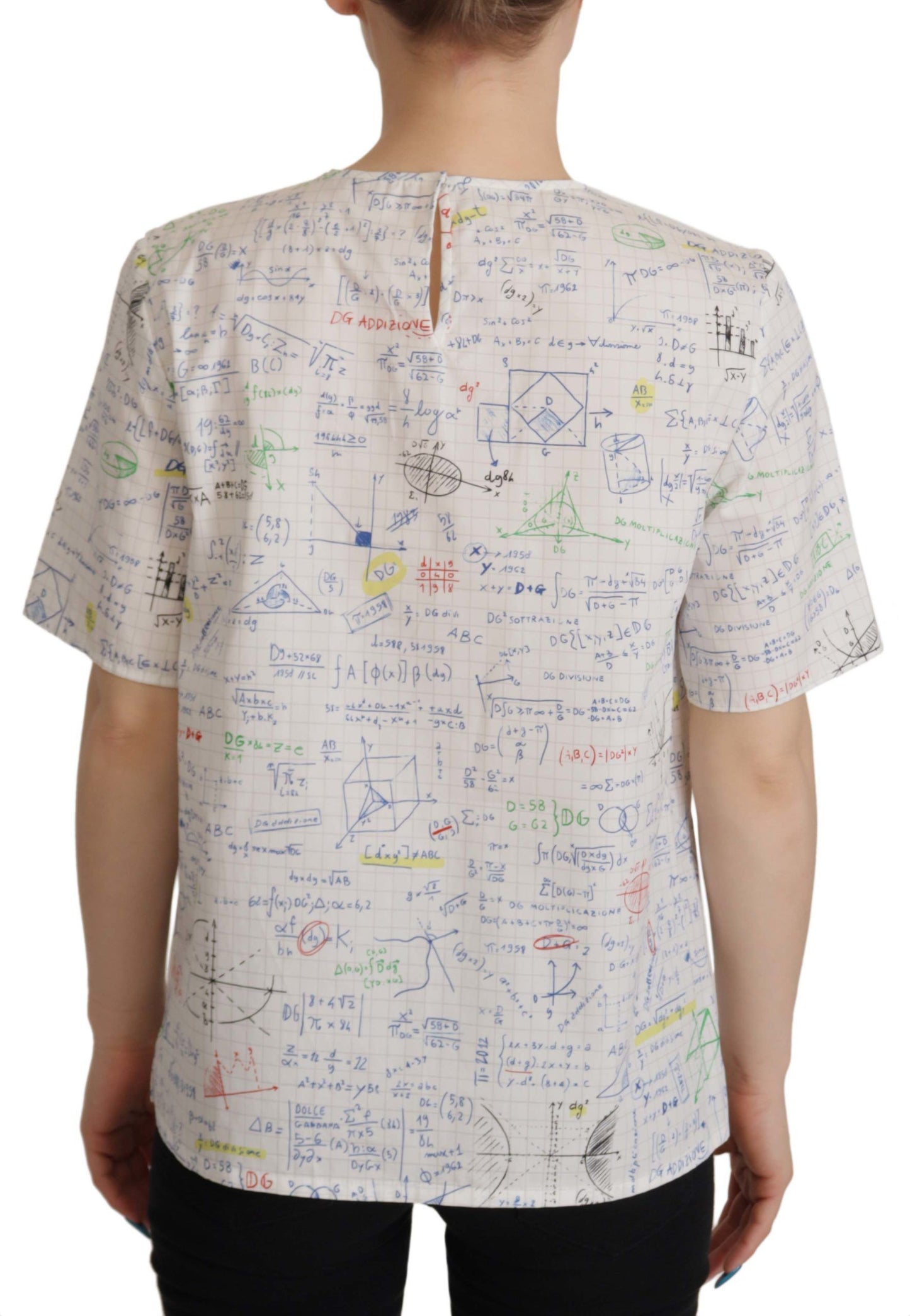 Dolce & Gabbana Algebra-Print-Baumwoll-T-Shirt mit Rundhalsausschnitt