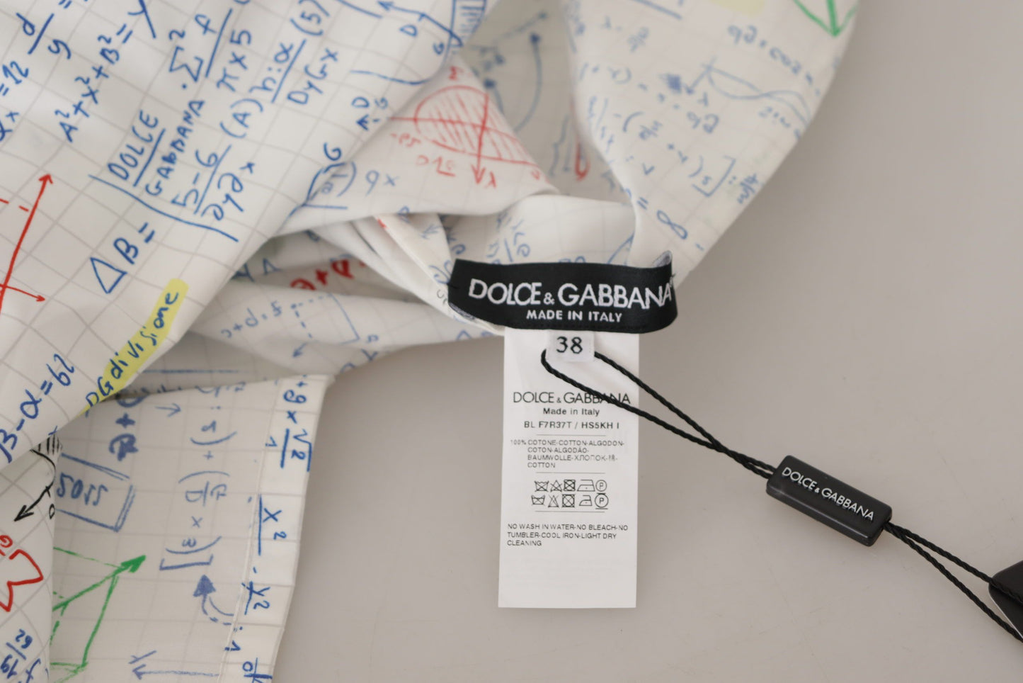 Dolce & Gabbana Algebra-Print-Baumwoll-T-Shirt mit Rundhalsausschnitt