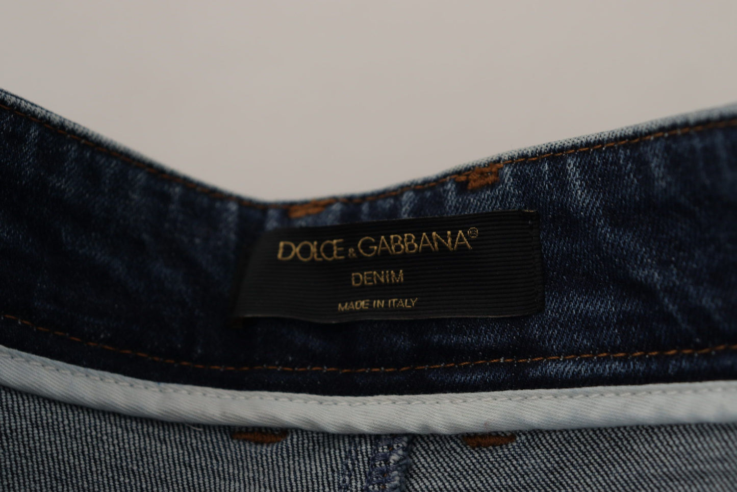 Jeans skinny a vita alta firmati Dolce & Gabbana in blu