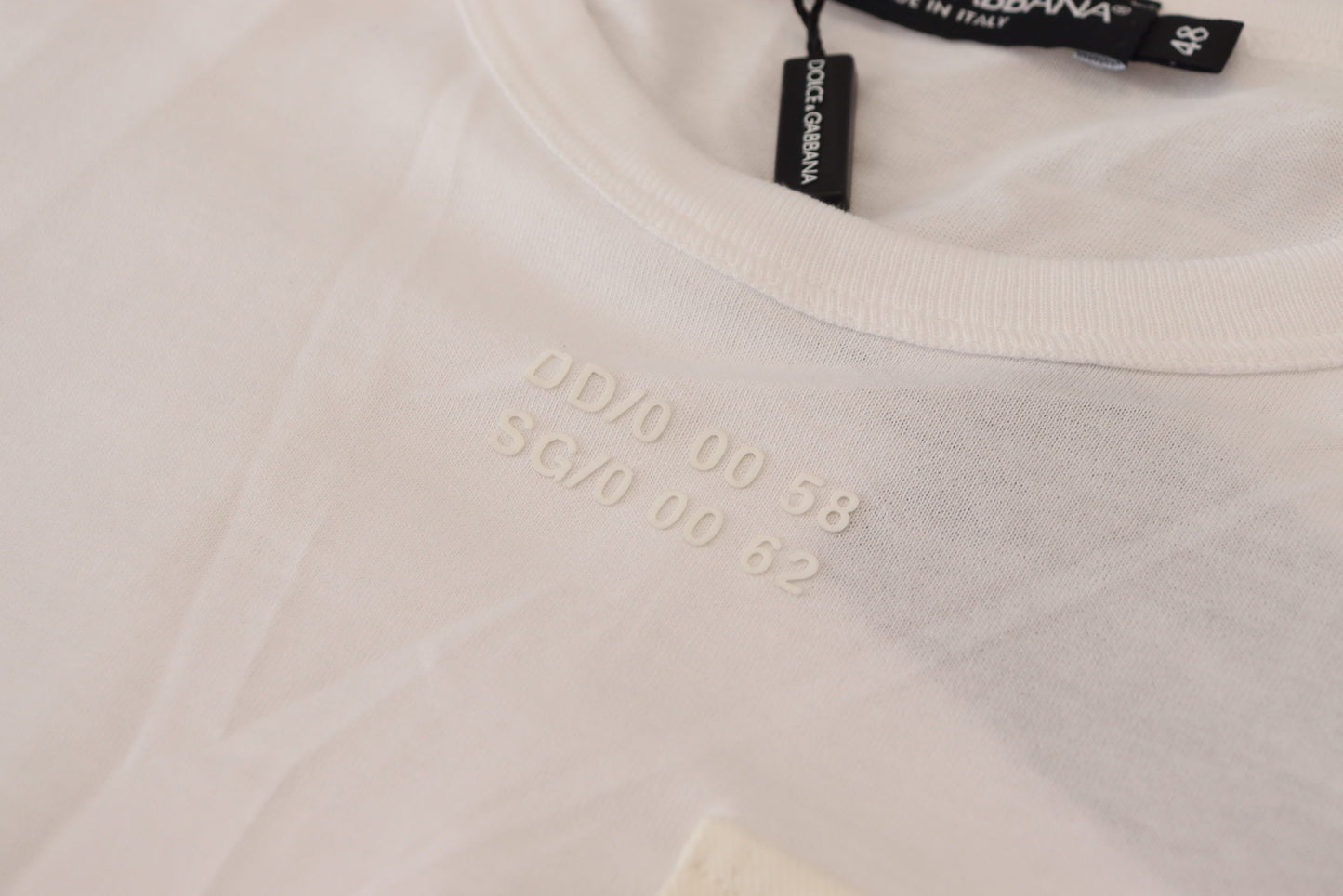 Dolce & Gabbana Elegantes weißes Baumwoll-T-Shirt mit DG-Brusttasche