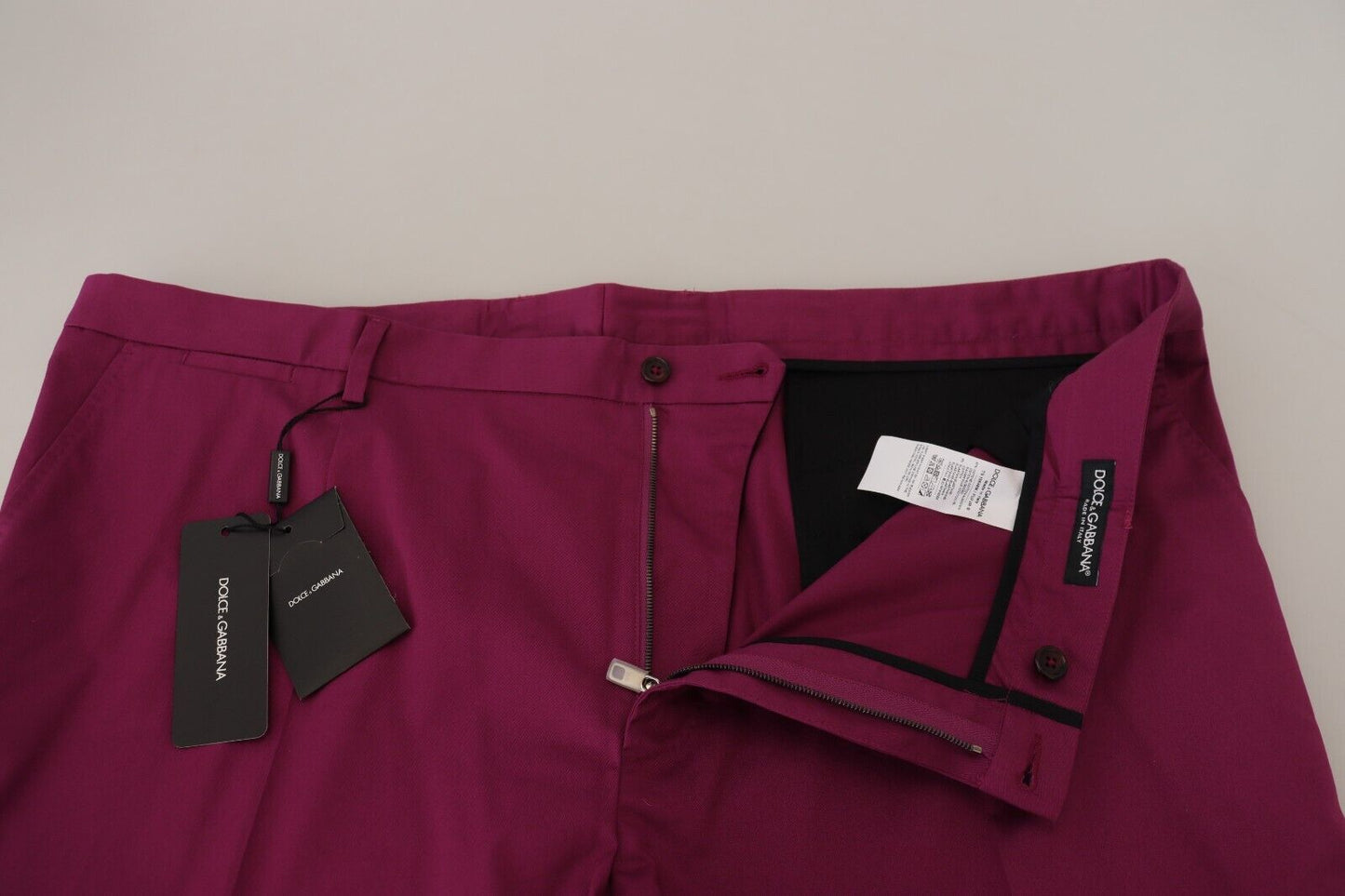 Dolce & Gabbana Elegante magentafarbene Baumwoll-Stretchhose