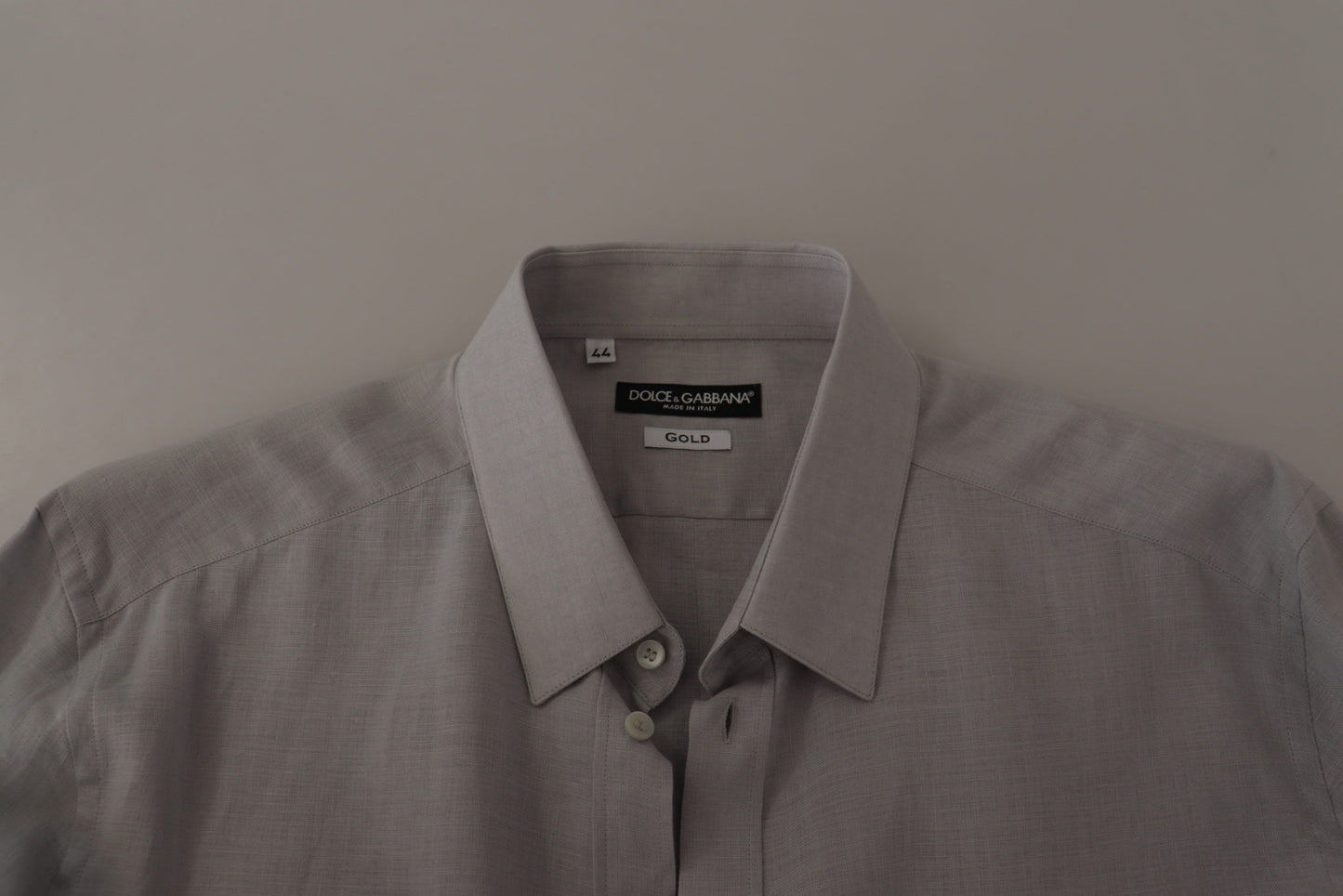 Dolce & Gabbana Elegantes graues Slim-Fit-Leinenhemd