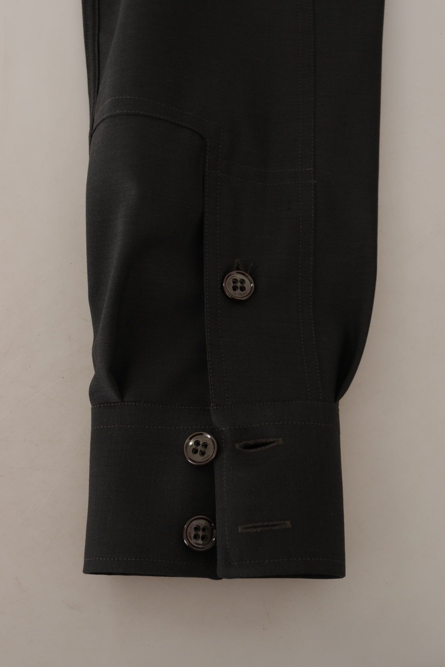 Camicia elegante in cotone verde scuro slim fit Dolce & Gabbana