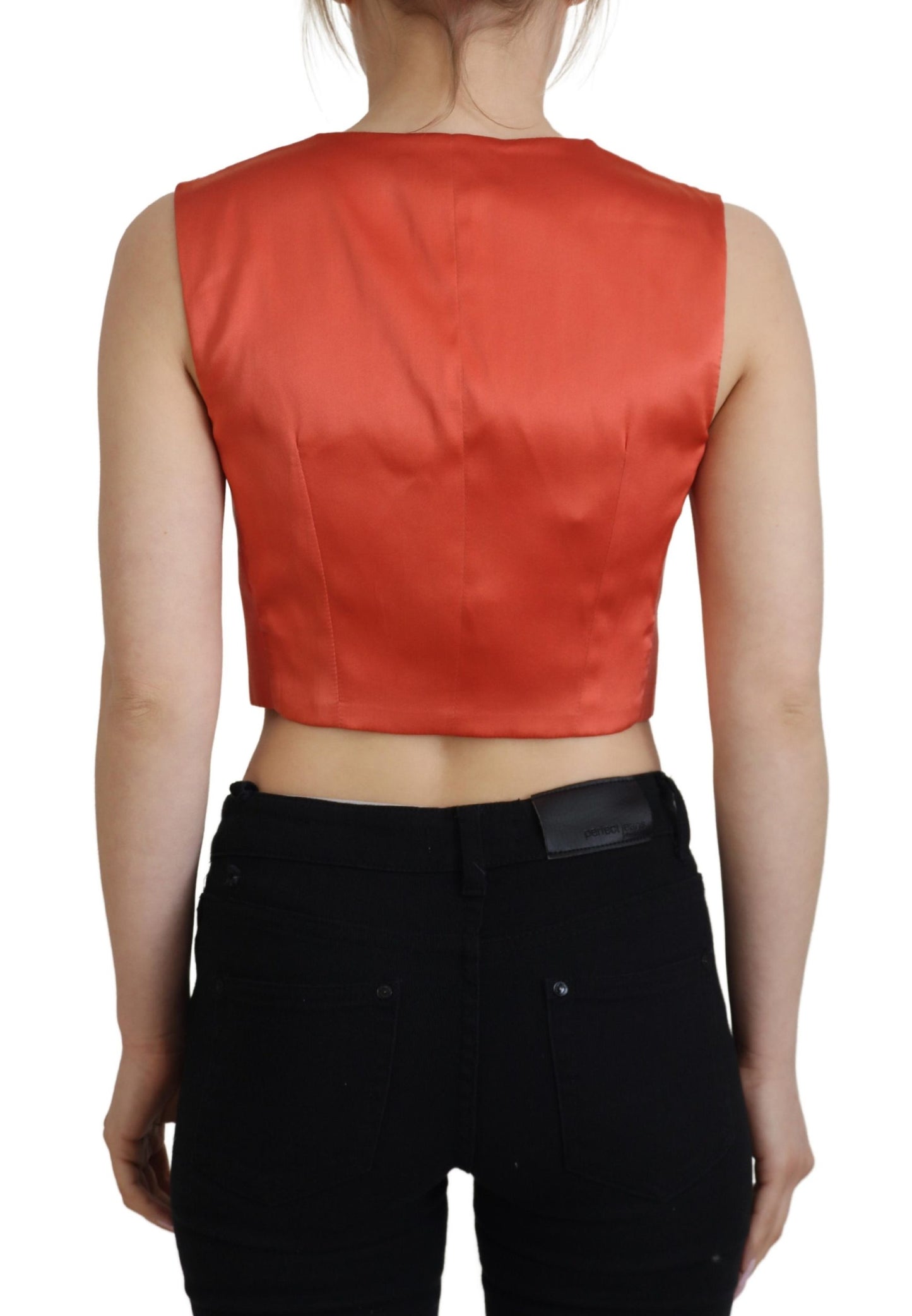 Dolce & Gabbana Elegante orangefarbene Seidenweste
