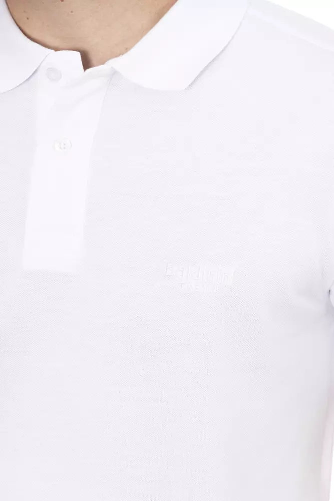 Baldinini Trend Weißes Herren-Poloshirt aus Baumwolle