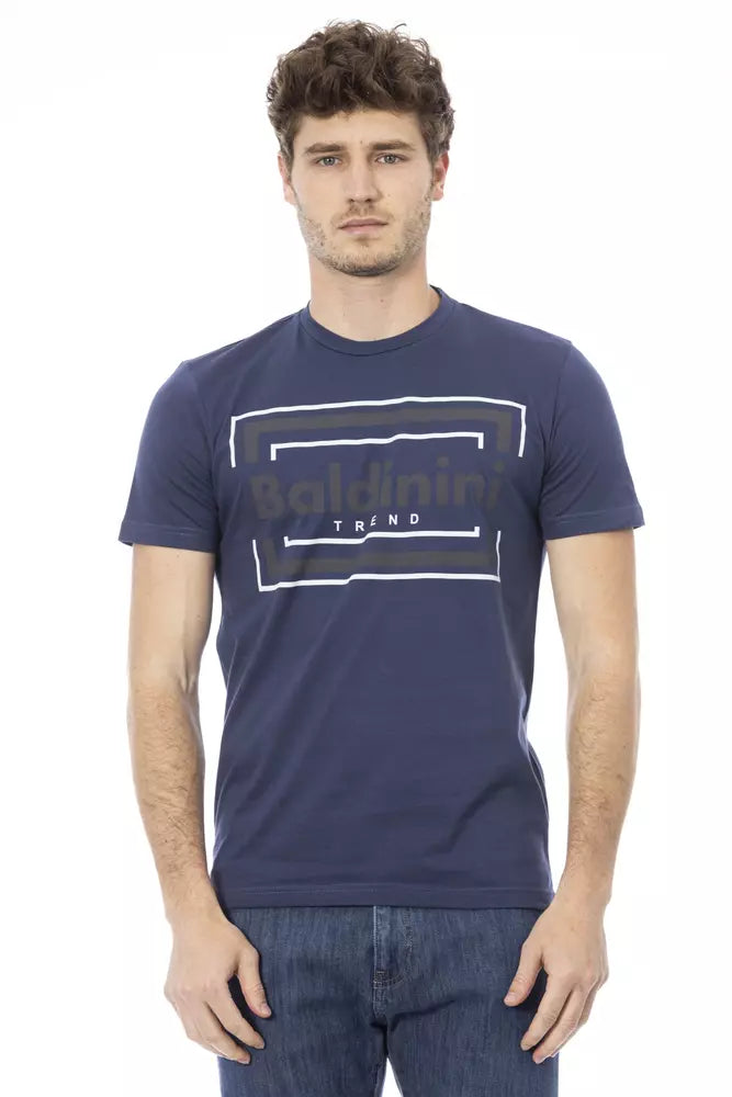 Baldinini Trend Blaues Herren-T-Shirt aus Baumwolle