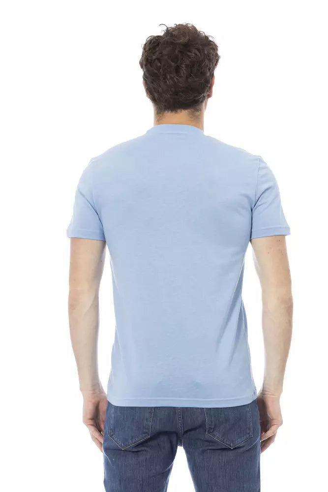 Baldinini Trend Hellblaues Herren-T-Shirt aus Baumwolle