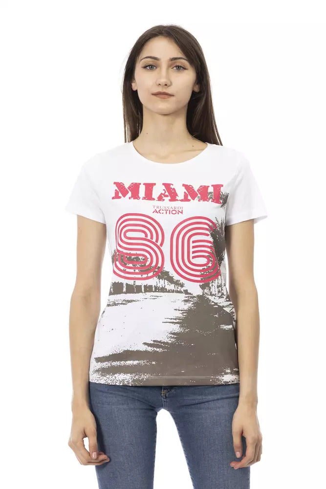 Trussardi Action White Cotton Tops & T-Shirts