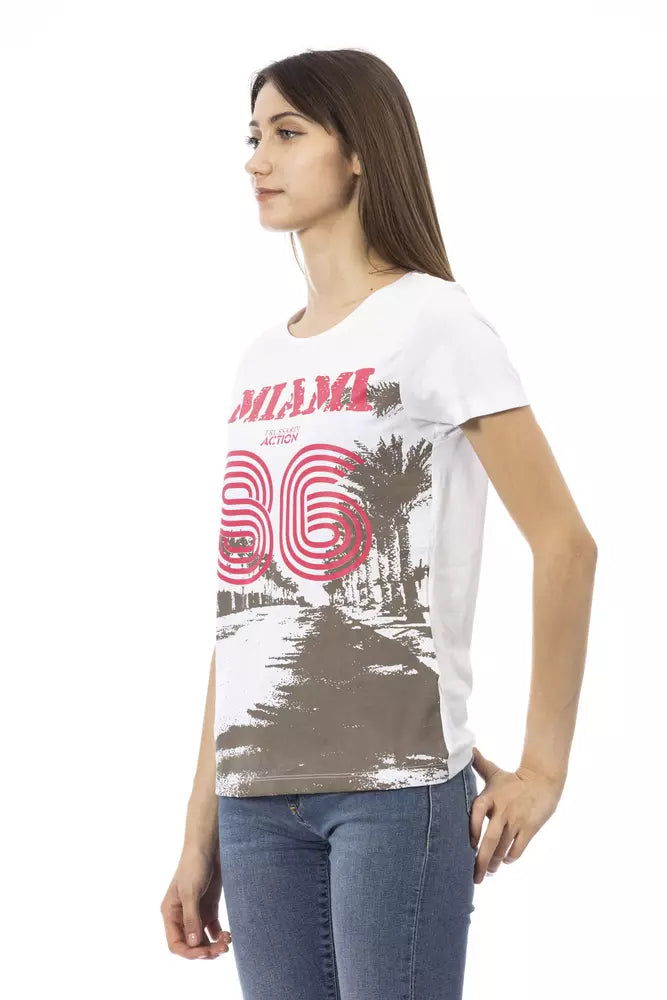 Trussardi Action White Cotton Tops & T-Shirts