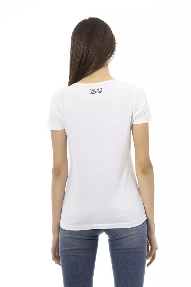 Trussardi Action White Cotton Tops & T-Shirts