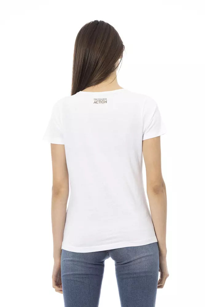 Trussardi Action White Cotton Tops & T-Shirts