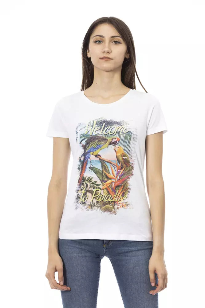 Trussardi Action White Cotton Tops & T-Shirts