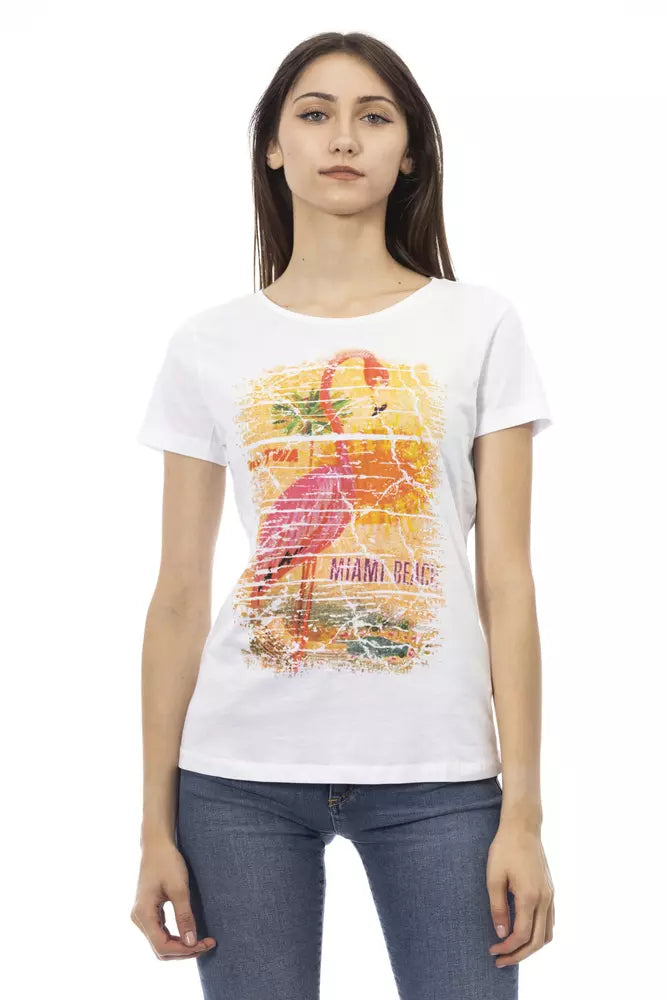 Trussardi Action White Cotton Tops & T-Shirts