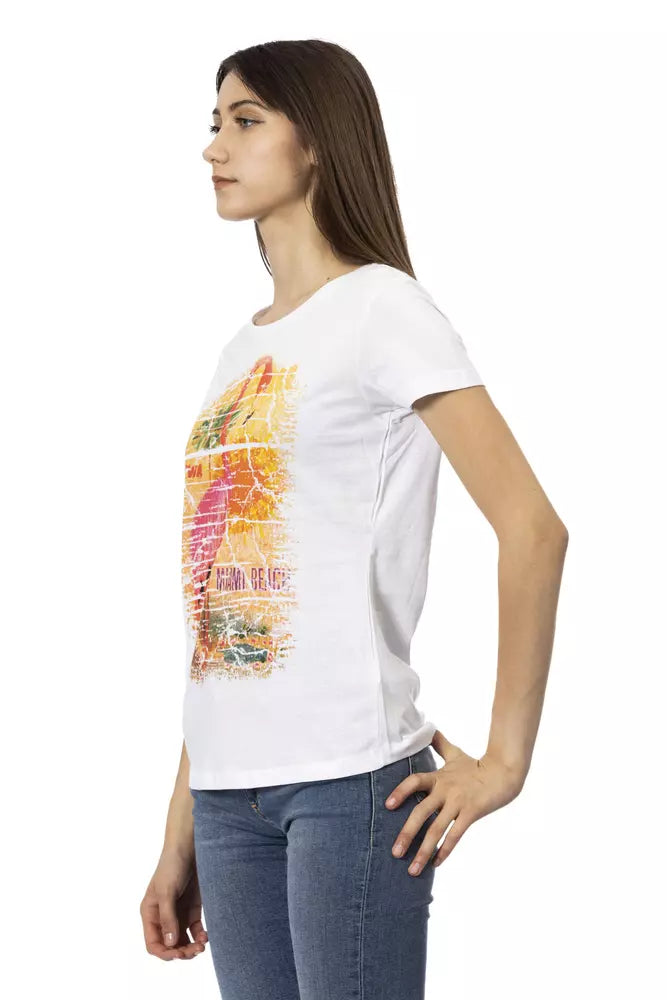 Trussardi Action White Cotton Tops & T-Shirts