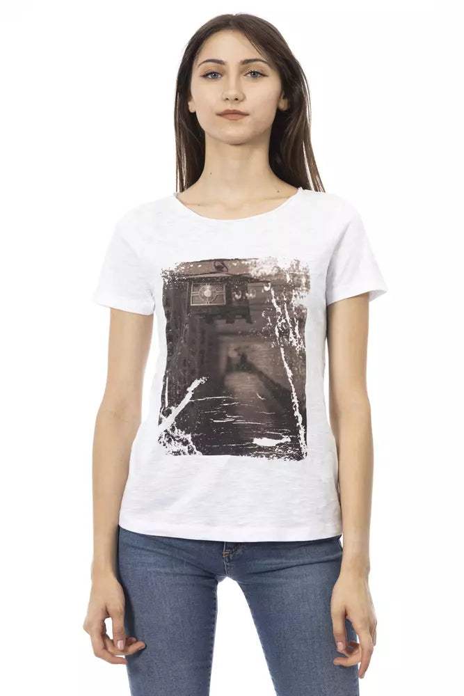 Trussardi Action White Cotton Tops & T-Shirts