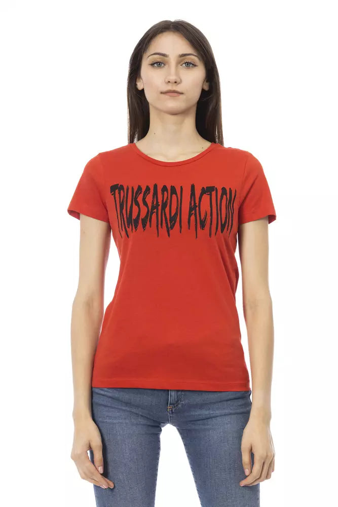 Trussardi Action Red Cotton Tops & T-Shirts