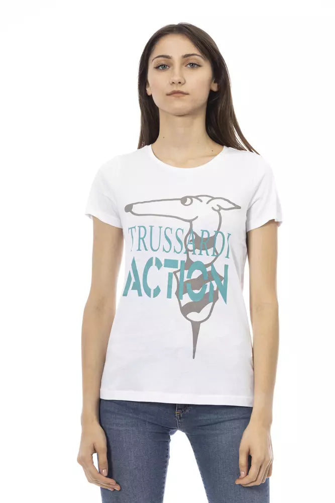 Trussardi Action White Cotton Tops & T-Shirts