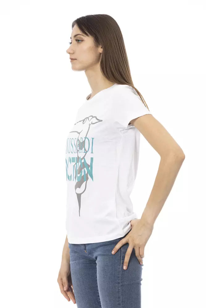 Trussardi Action White Cotton Tops & T-Shirts
