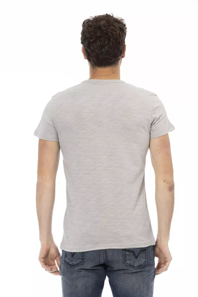 Trussardi Action Graues Herren-T-Shirt aus Baumwolle