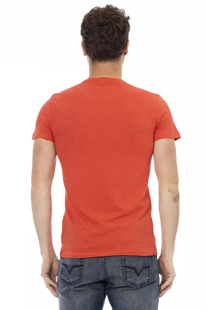 Trussardi Action Rotes Herren-T-Shirt aus Baumwolle