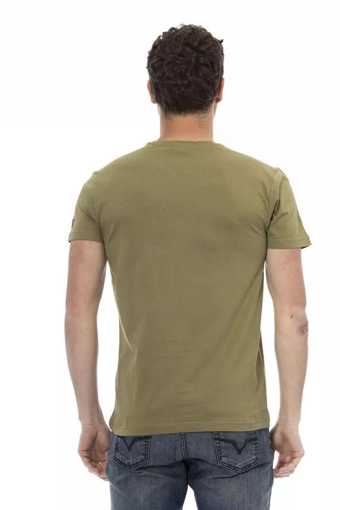 Trussardi Action Grünes Herren-T-Shirt aus Baumwolle