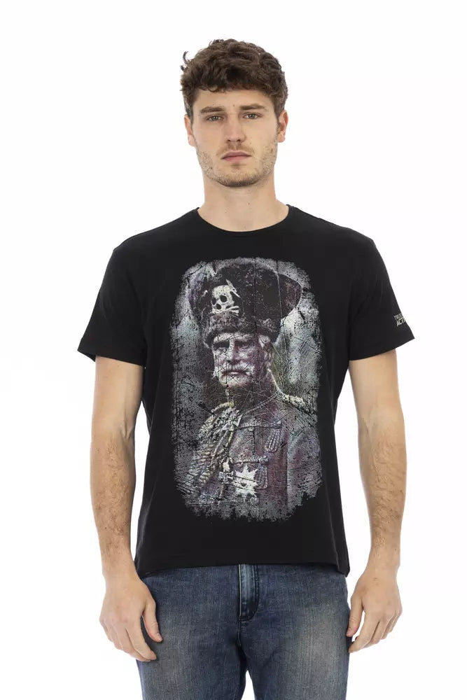 Trussardi Action Schwarzes Herren-T-Shirt aus Baumwolle