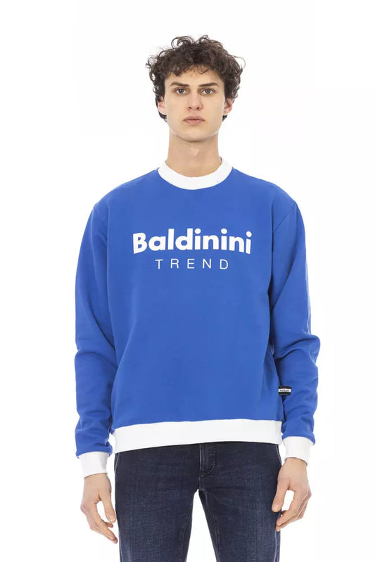 Maglione da uomo in cotone blu Baldinini Trend