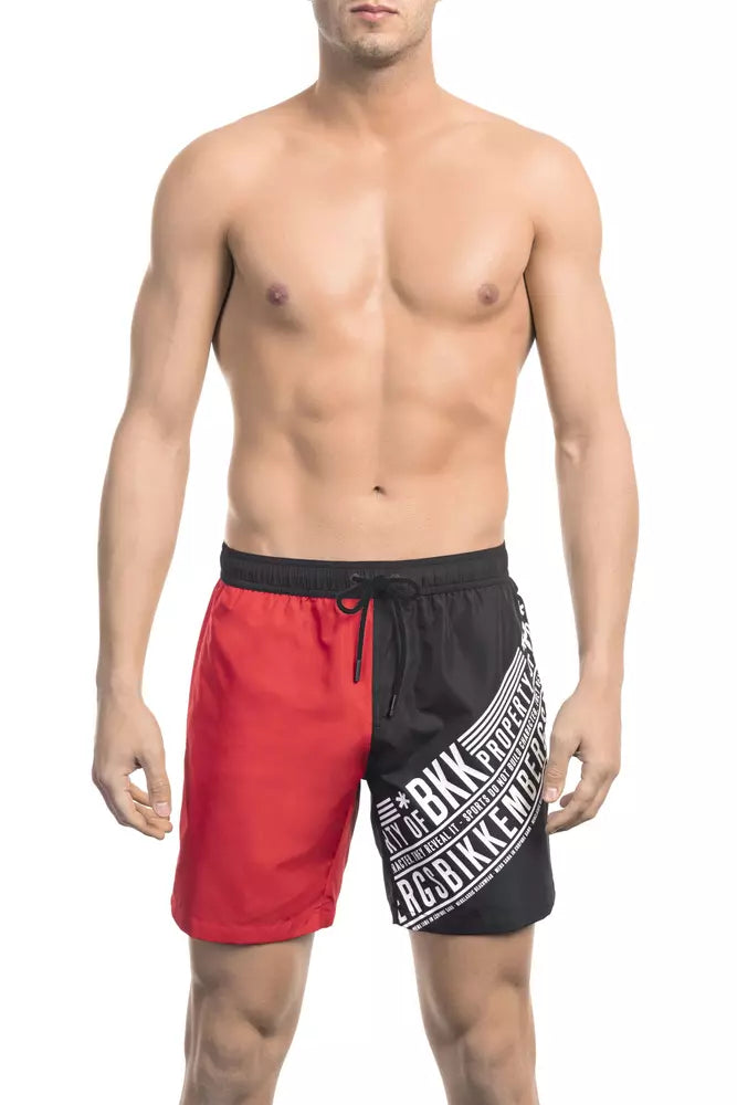 Bikkembergs – Rote Polyester-Badeshorts für Herren