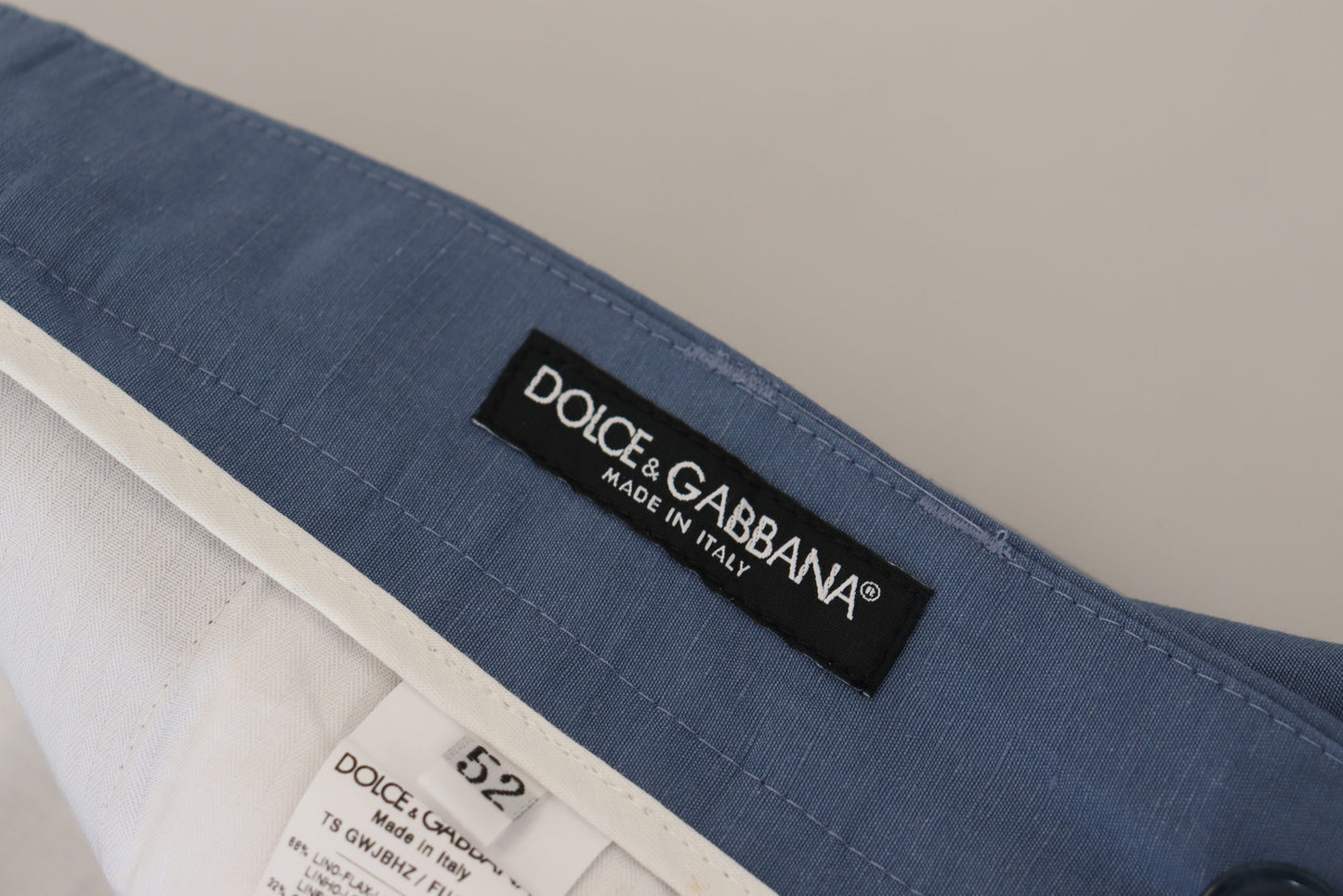 Dolce & Gabbana Elegante blaue Leinen-Baumwollhose