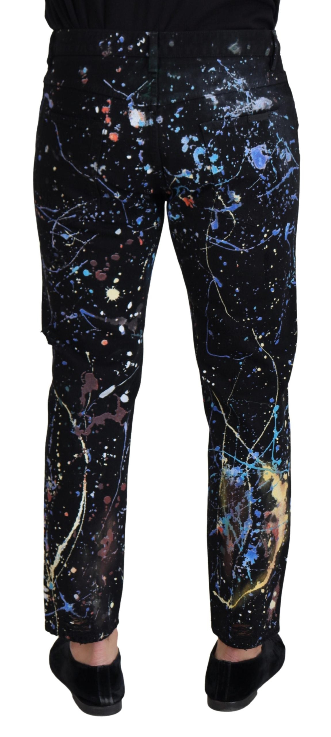 Dolce & Gabbana Jeanshose mit exquisitem Farbspritzer-Print