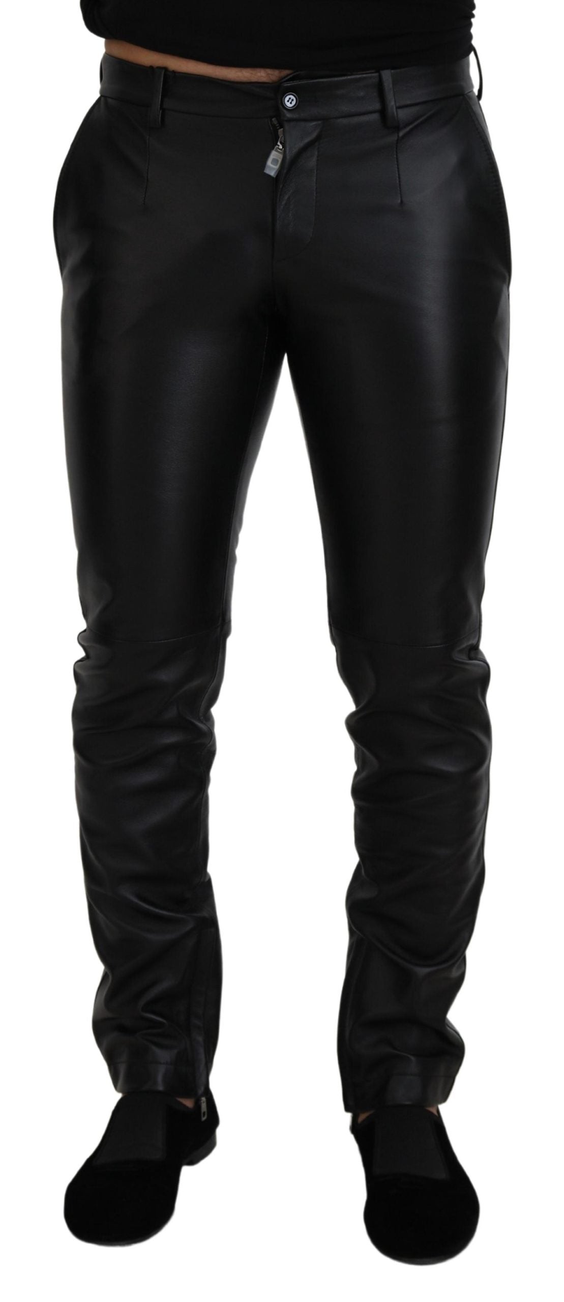 Dolce & Gabbana Elegante schwarze Lammhose für Herren
