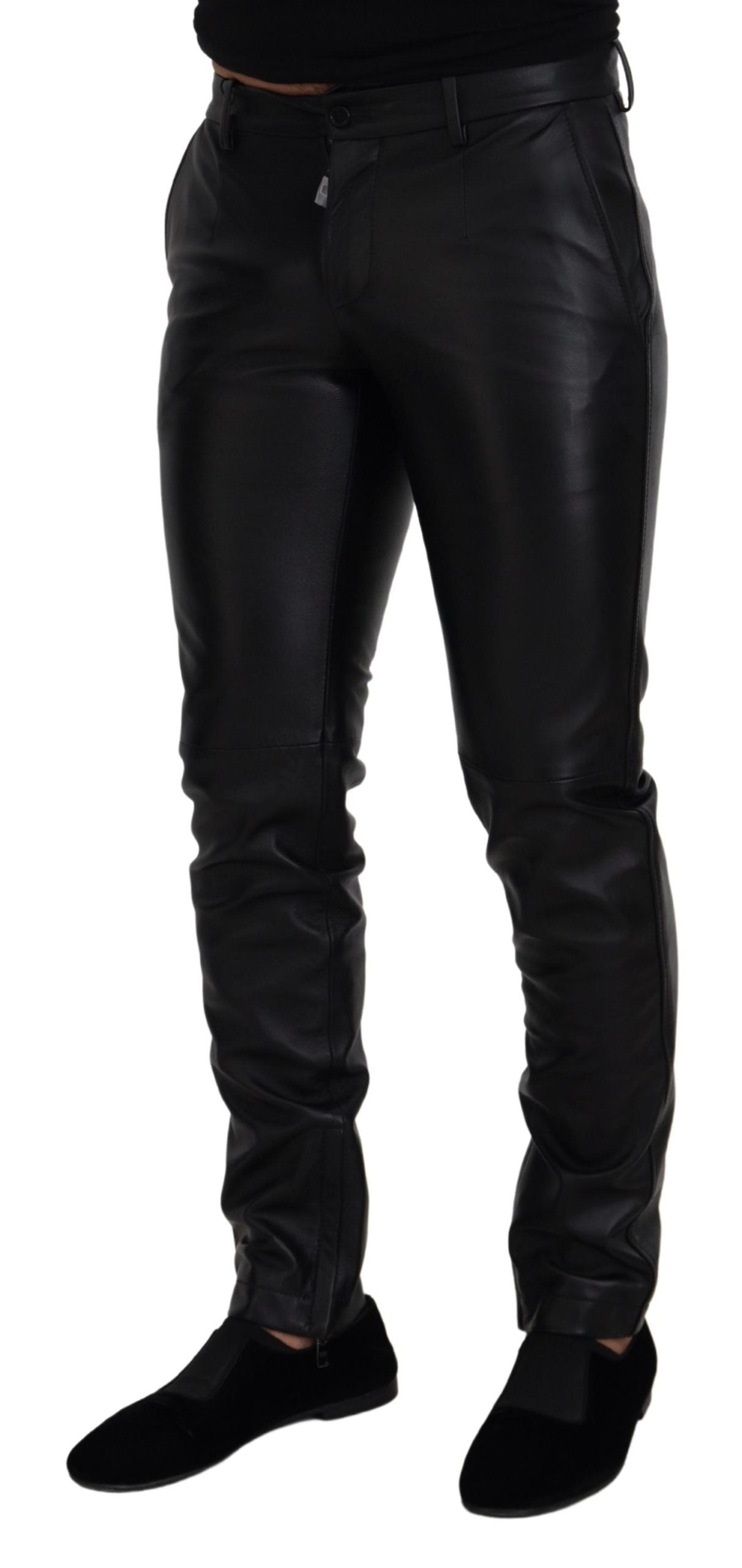 Dolce & Gabbana Elegante schwarze Lammhose für Herren