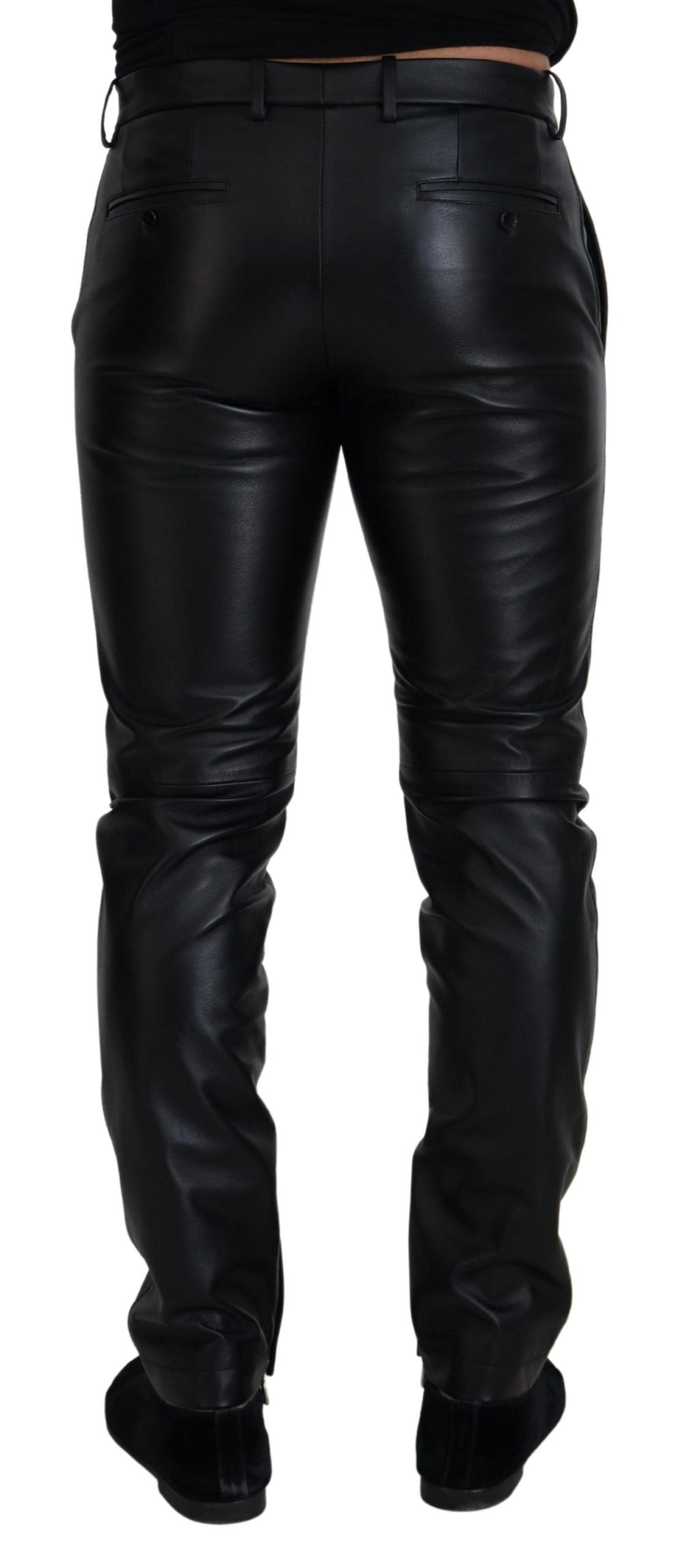 Dolce & Gabbana Elegante schwarze Lammhose für Herren