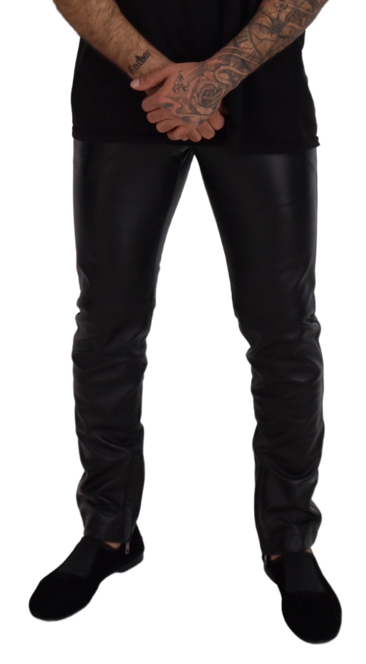 Dolce & Gabbana Elegante schwarze Lammhose für Herren