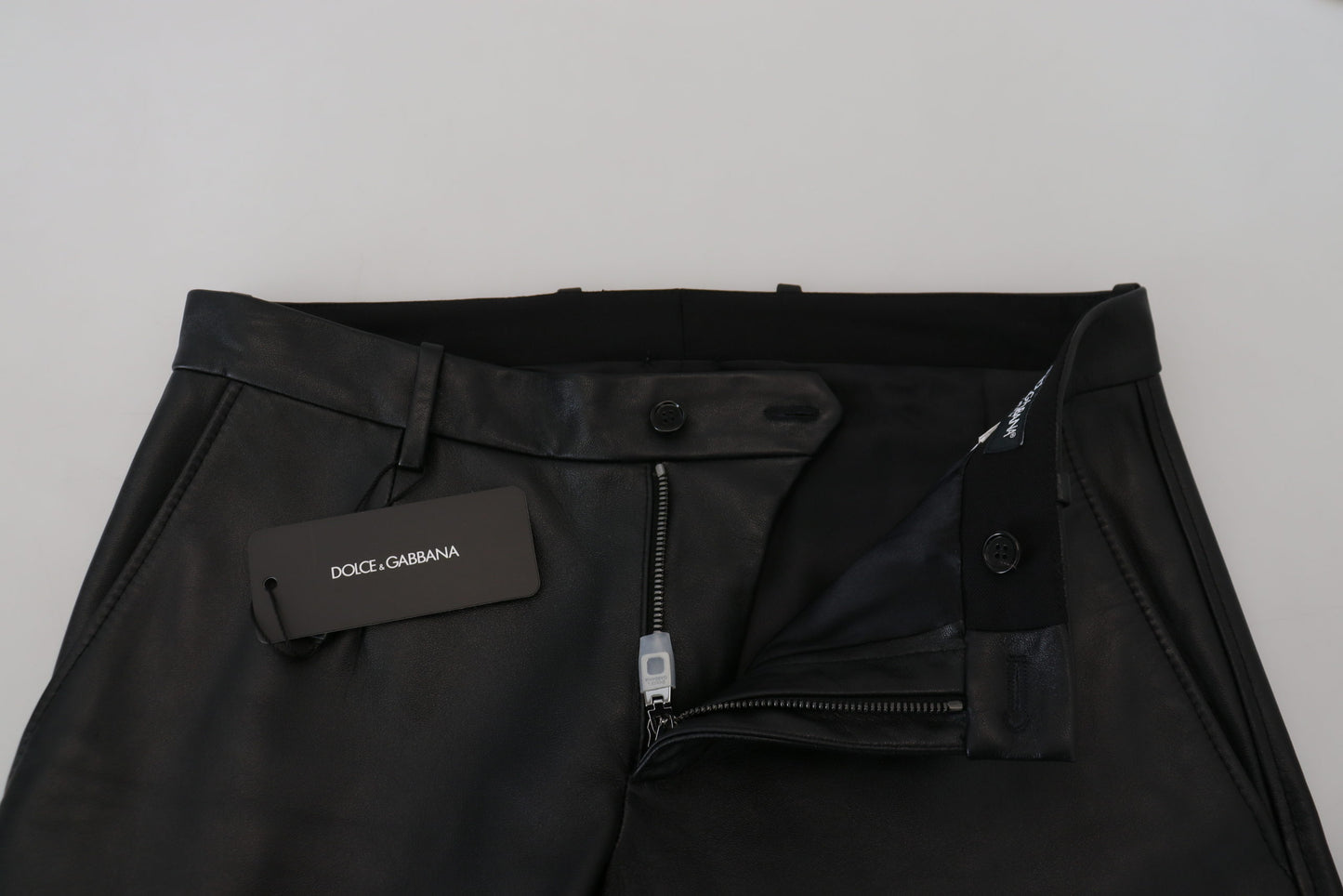 Dolce & Gabbana Elegante schwarze Lammhose für Herren