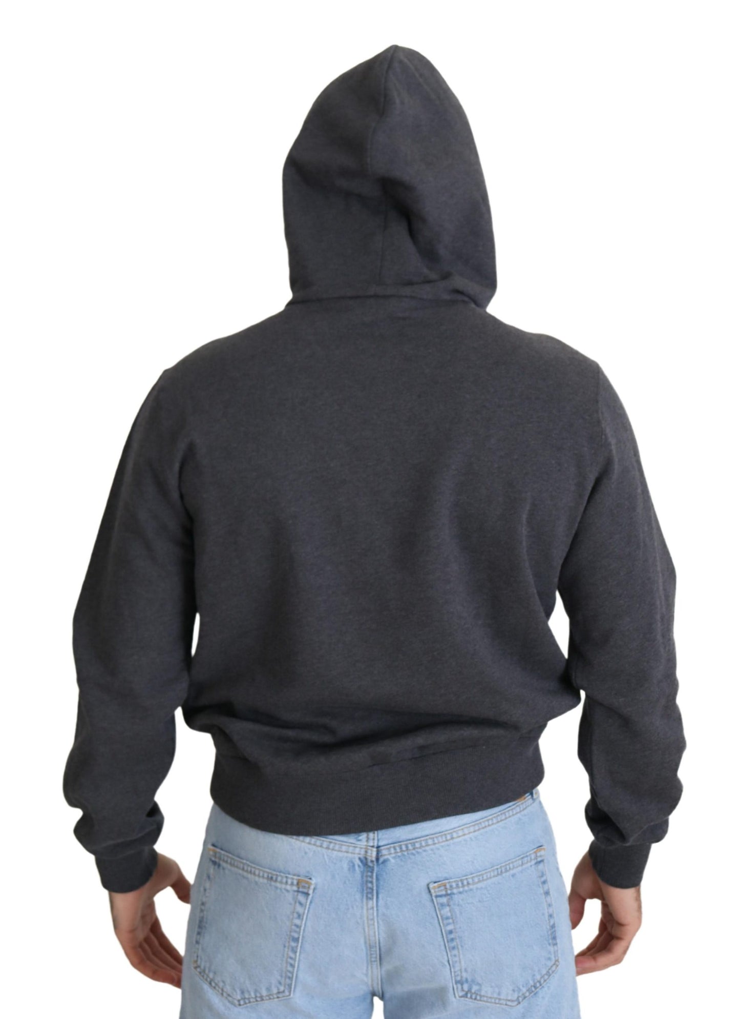 Dolce & Gabbana Elegantes graues Baumwoll-Kapuzenpullover