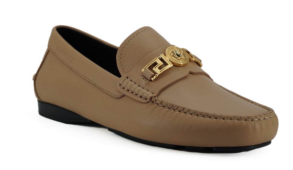 Versace Exquisite Medusa-Loafer aus goldfarbenem Leder