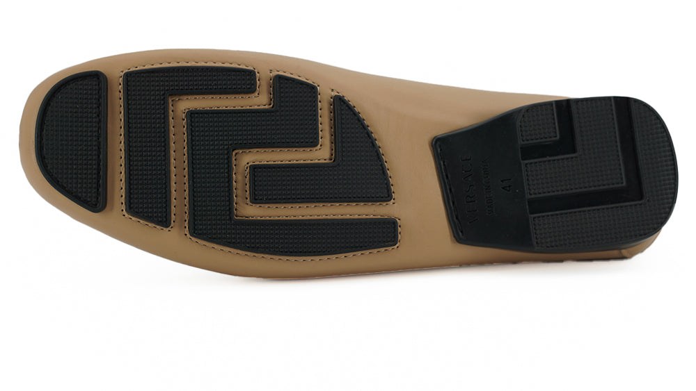 Versace Exquisite Medusa-Loafer aus goldfarbenem Leder