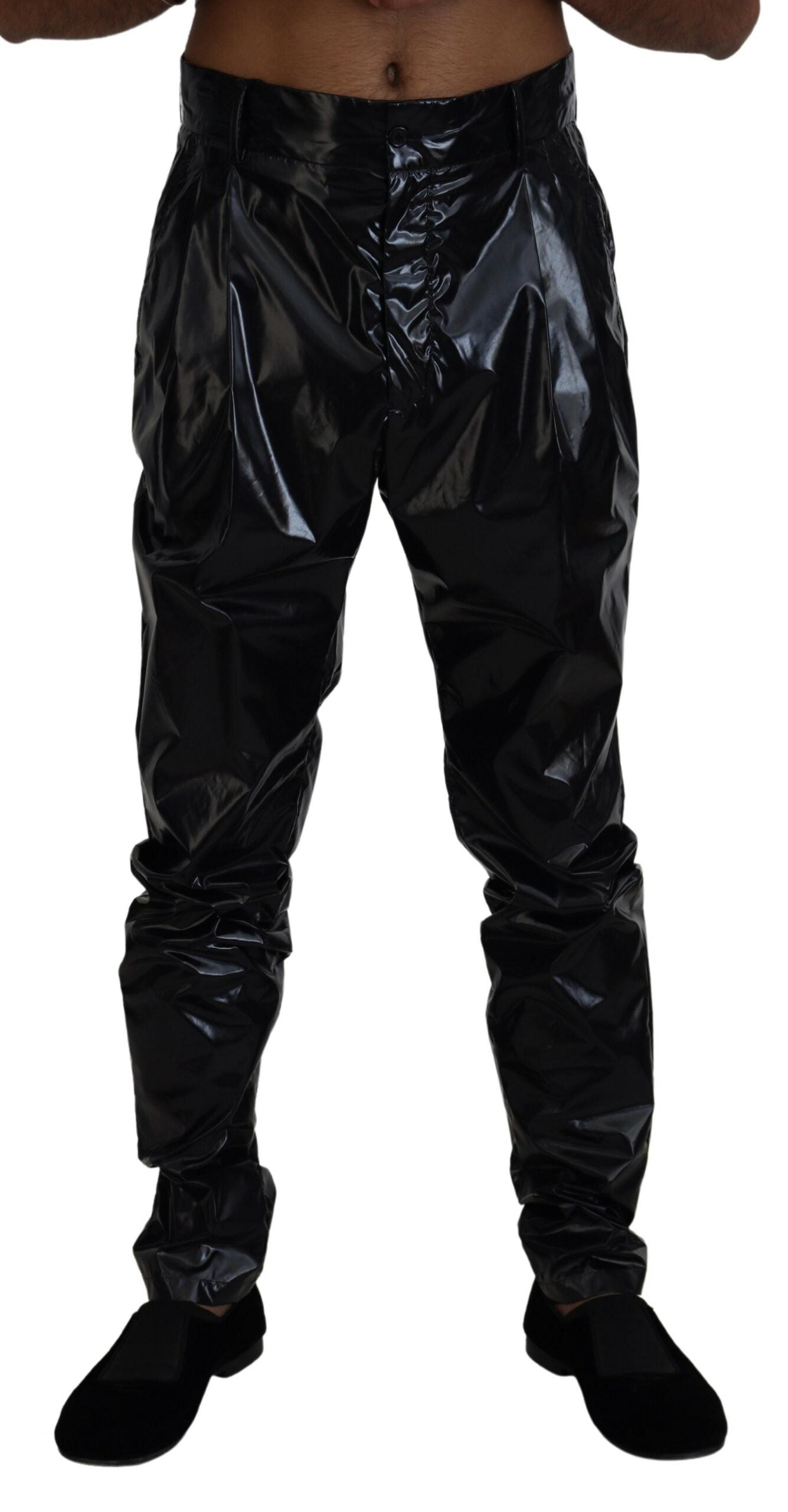 Dolce & Gabbana Glatte italienische MainLine-Hose in Schwarz