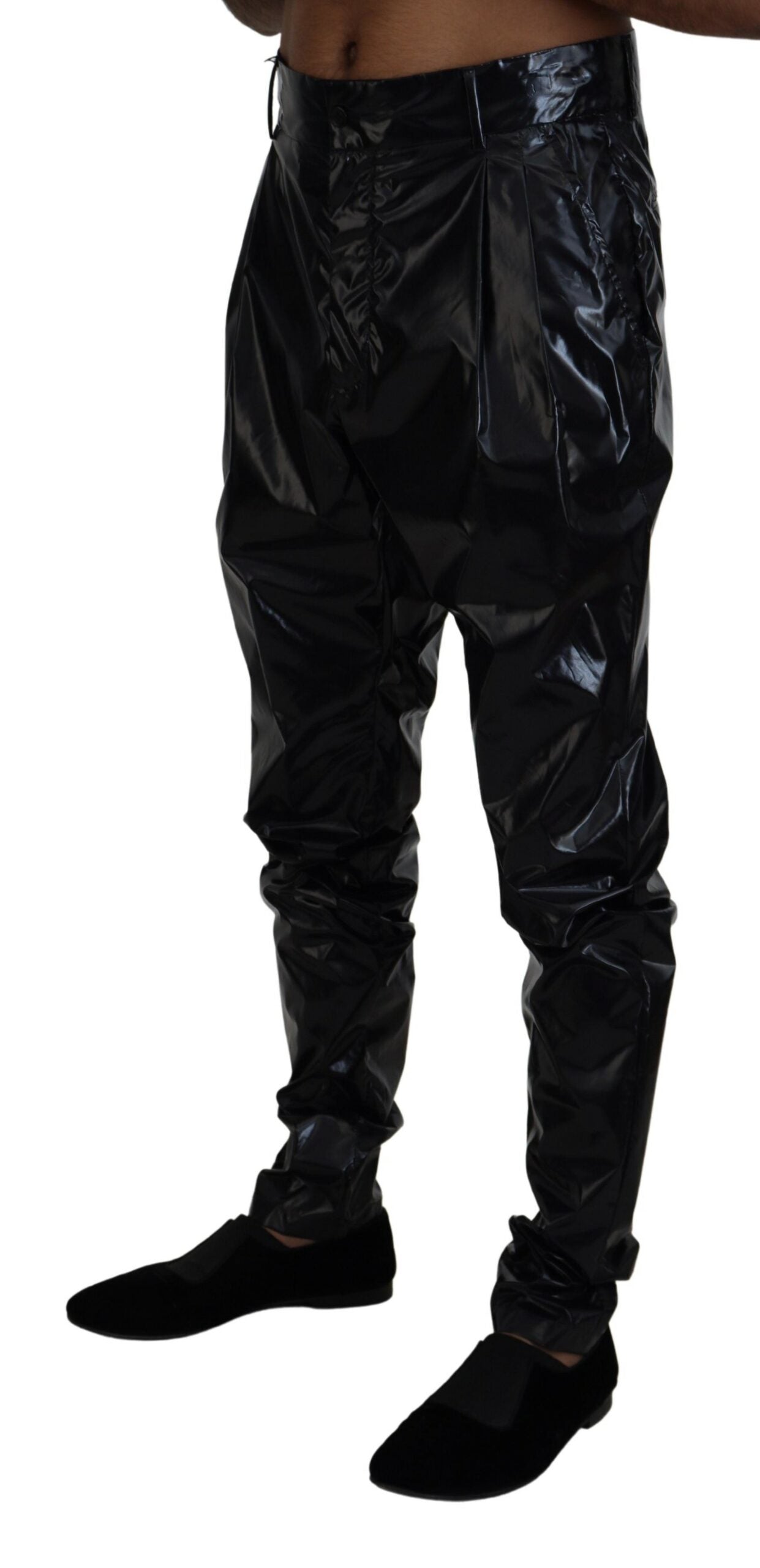 Dolce & Gabbana Glatte italienische MainLine-Hose in Schwarz