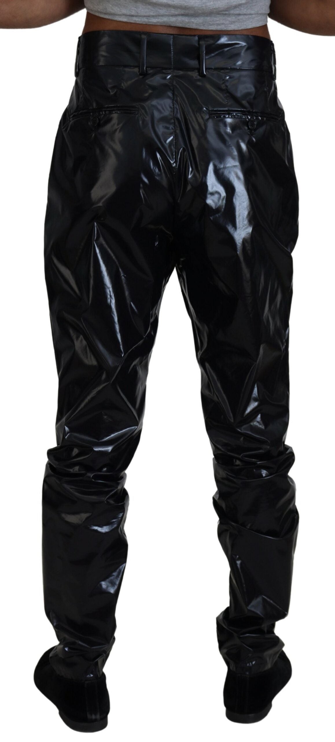 Dolce & Gabbana Glatte italienische MainLine-Hose in Schwarz