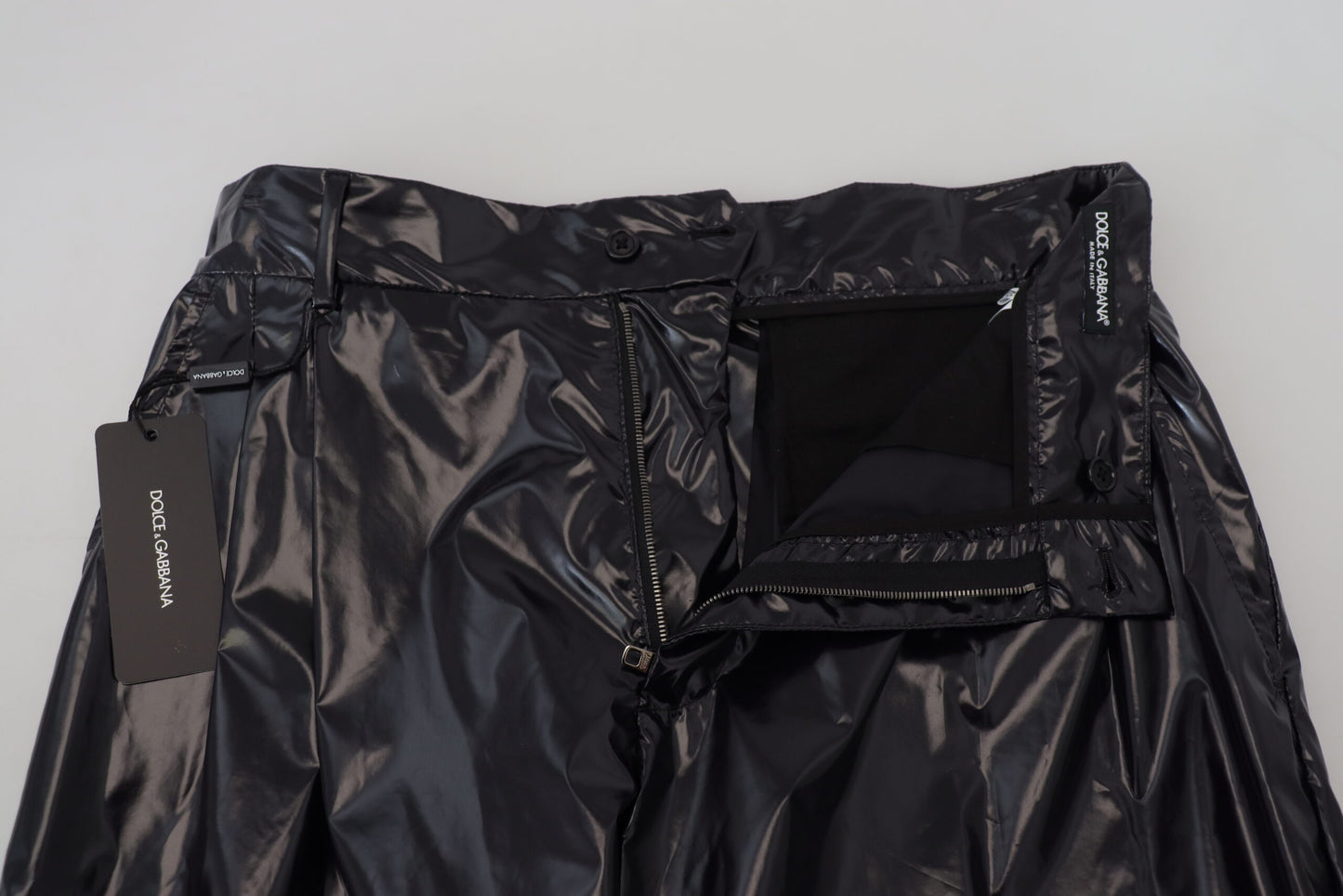 Dolce & Gabbana Glatte italienische MainLine-Hose in Schwarz