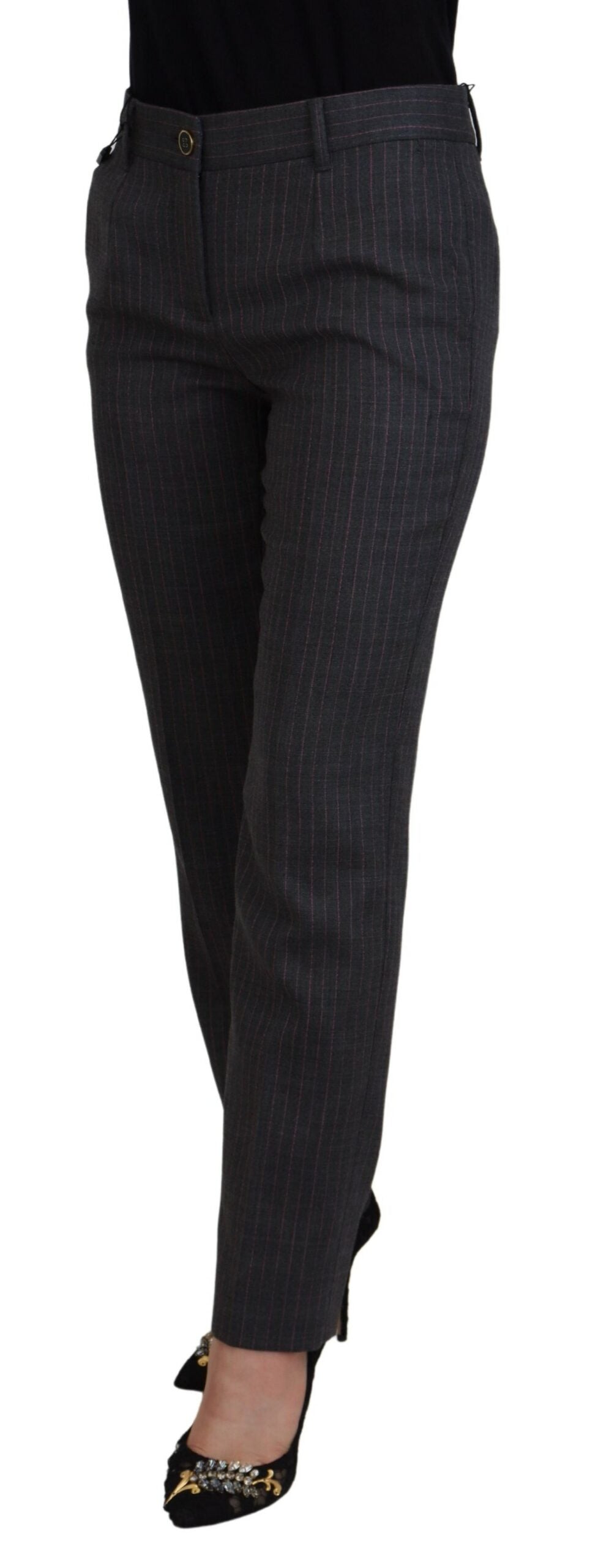 Pantaloni affusolati eleganti a righe grigie di Dolce & Gabbana