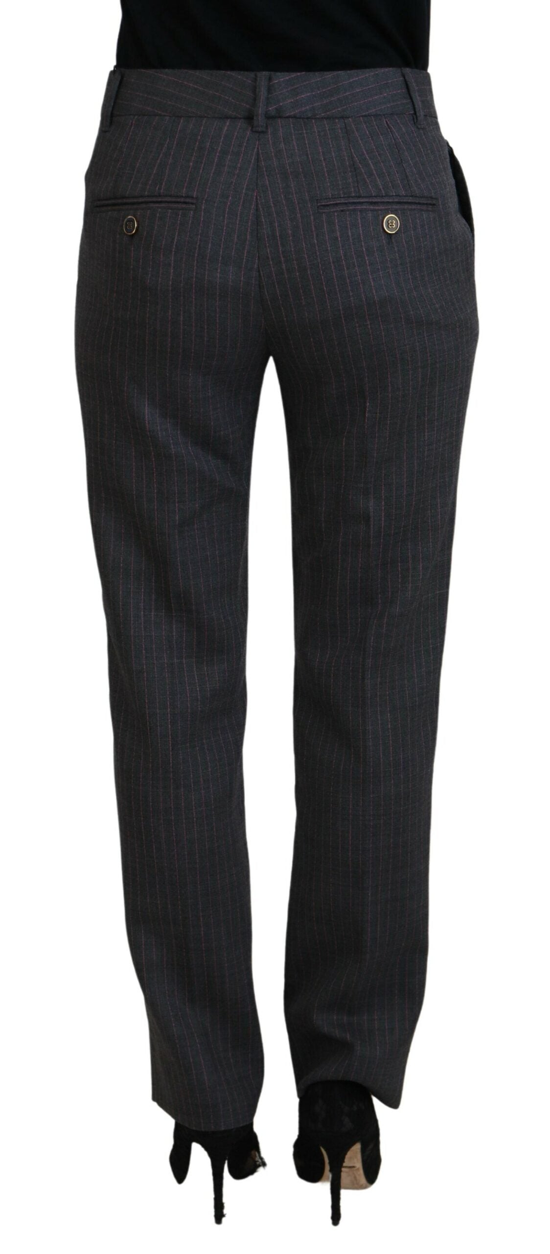 Pantaloni affusolati eleganti a righe grigie di Dolce & Gabbana