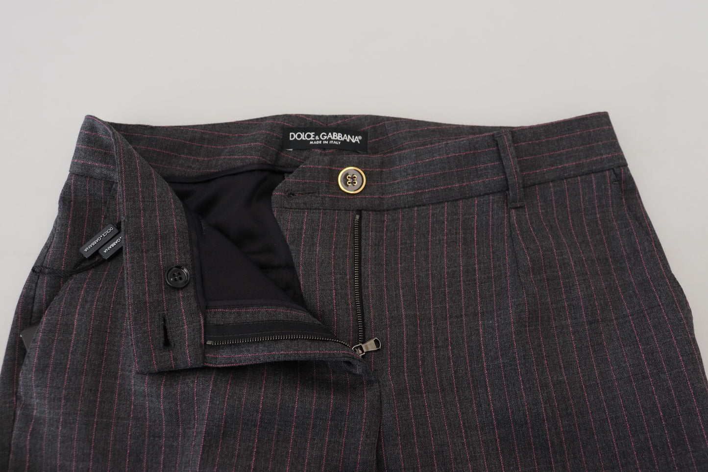 Pantaloni affusolati eleganti a righe grigie di Dolce & Gabbana