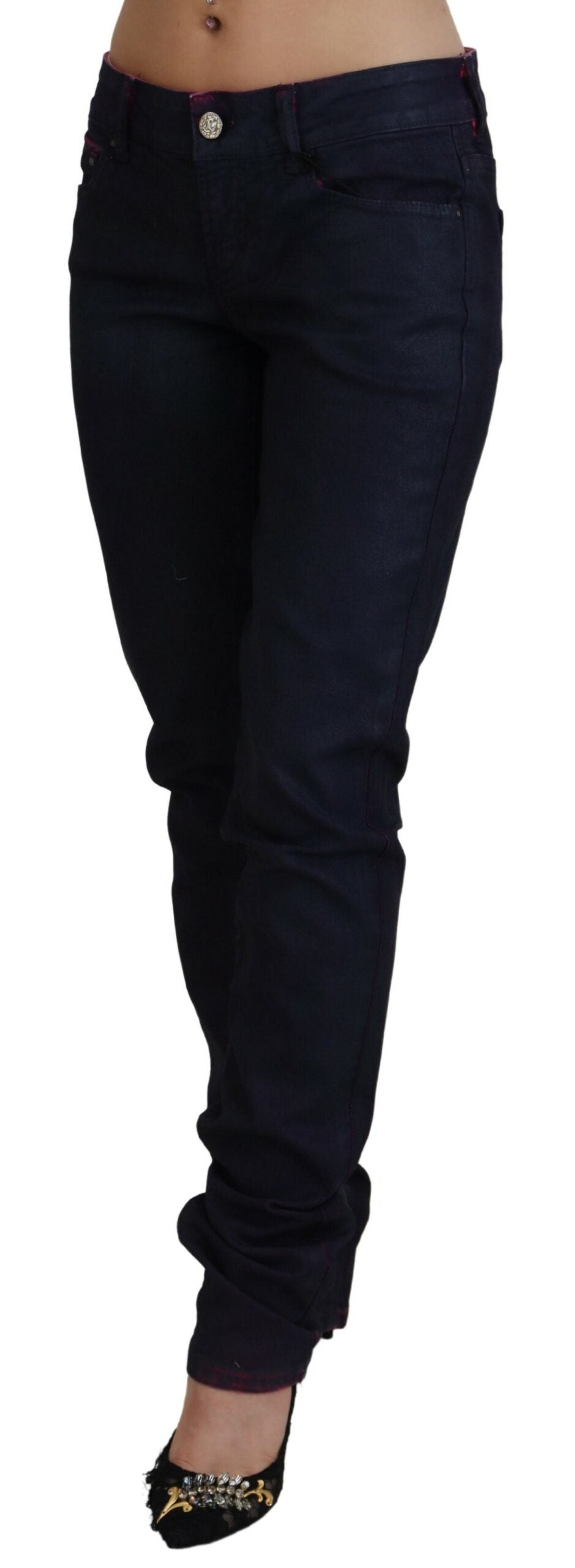 Pantaloni in denim a vita bassa neri eleganti Just Cavalli