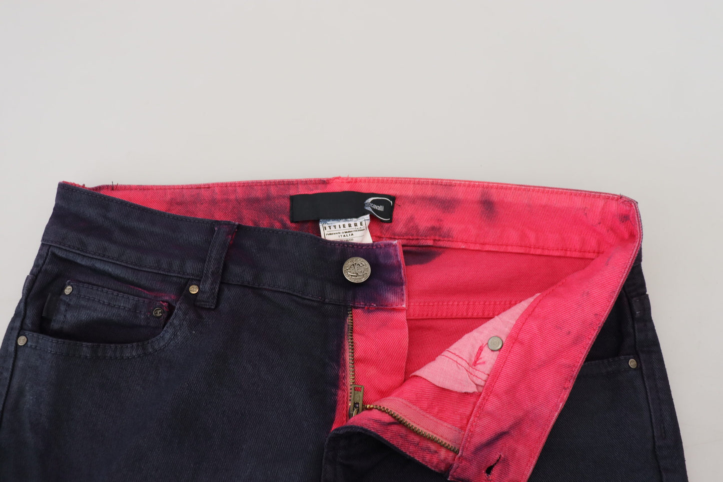 Pantaloni in denim a vita bassa neri eleganti Just Cavalli